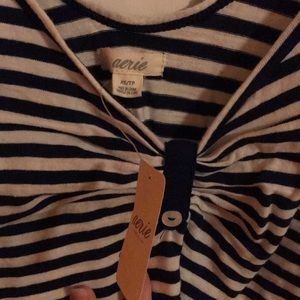 aerie Tops - Aerie Stripped Tank Top with Button nwt aerie Tops - Aerie Stripped Tank Top with Button nwt
